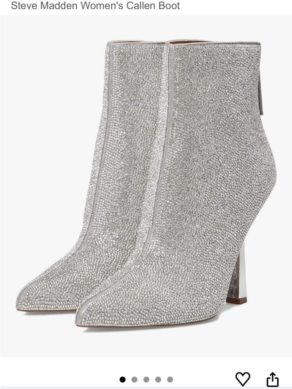 Steve Madden Callen Silver Rhinestone Ankle Boot